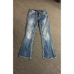 Silver Jeans Suki Surplus Flare Leg Womens 27x30 Blue Denim Low Rise
